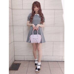 nwt ANK ROUGE Japan Pink Leather Bag with Bows Japanese Lolita Style Handbag